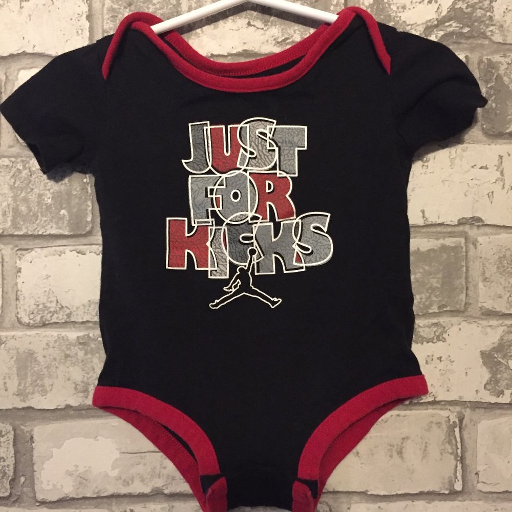 Jordan "JUST FOR KICKS" Onesie Size 6-9 Months